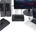 StarTech.com Switch KVM double affichage HDMI 4K 30 Hz à 4 ports avec hub USB intégré