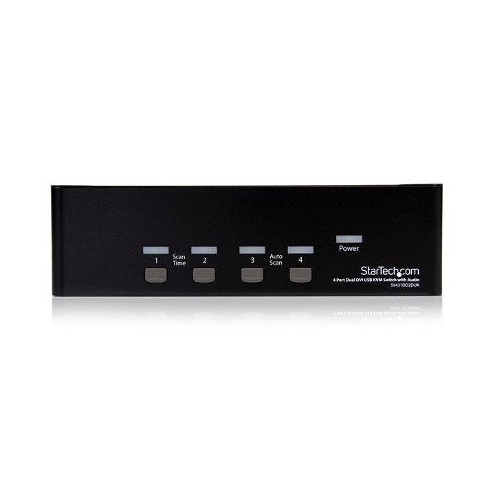 StarTech.com Switch KVM USB 2 Ecrans DVI pour 4 Ordinateurs avec Audio - Commutateur KVM