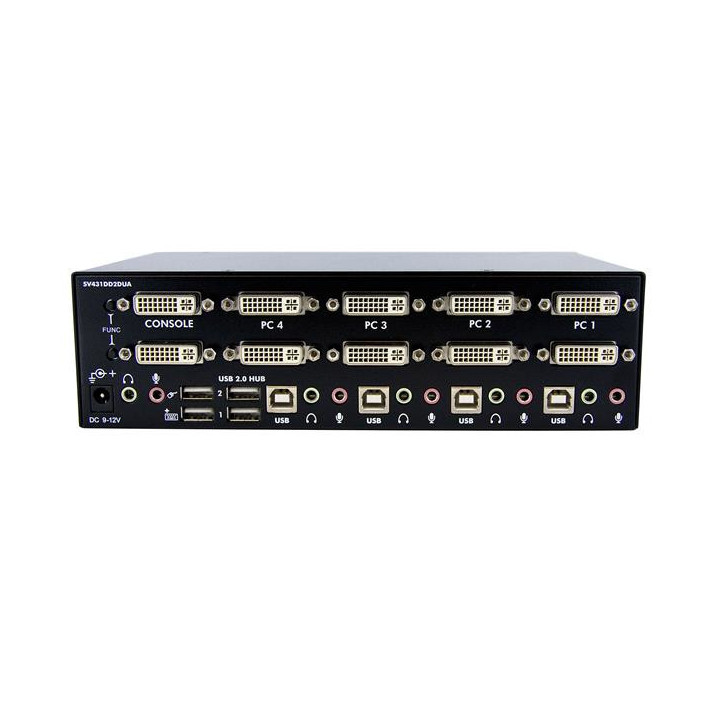 StarTech.com Switch KVM USB 2 Ecrans DVI pour 4 Ordinateurs avec Audio - Commutateur KVM