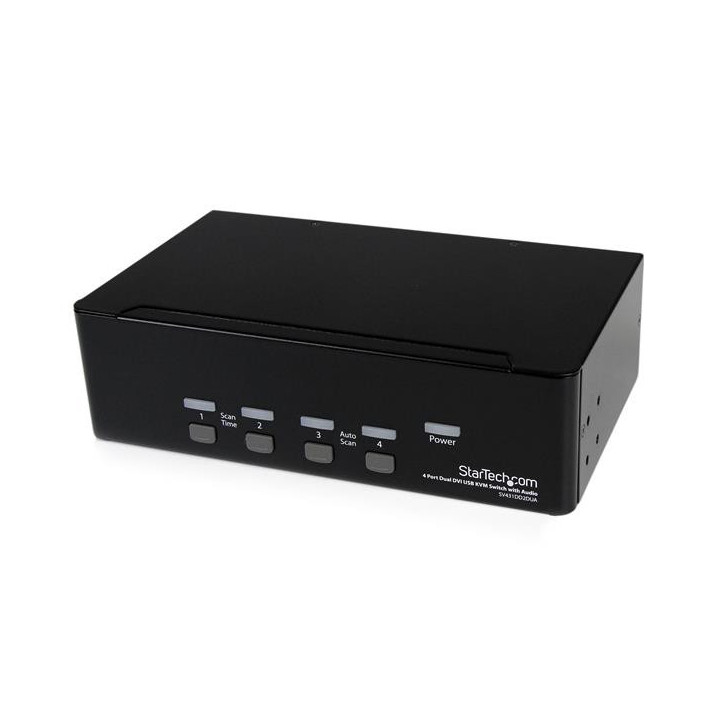 StarTech.com Switch KVM USB 2 Ecrans DVI pour 4 Ordinateurs avec Audio - Commutateur KVM