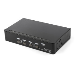 StarTech.com Switch KVM DisplayPort à 4 Ports - 4K60Hz - Écran Unique - Switch KVM USB UHD DP 1.2 à 2 Ports avec Hub USB 3.0