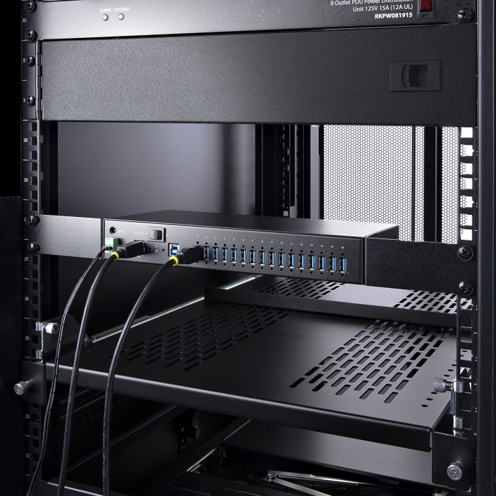 StarTech.com Hub USB 3.0 5Gbps Industriel à 16 Ports - Montage DIN/Surface/Rack - Protection ESD - Commutateur USB 3.0 Aliment