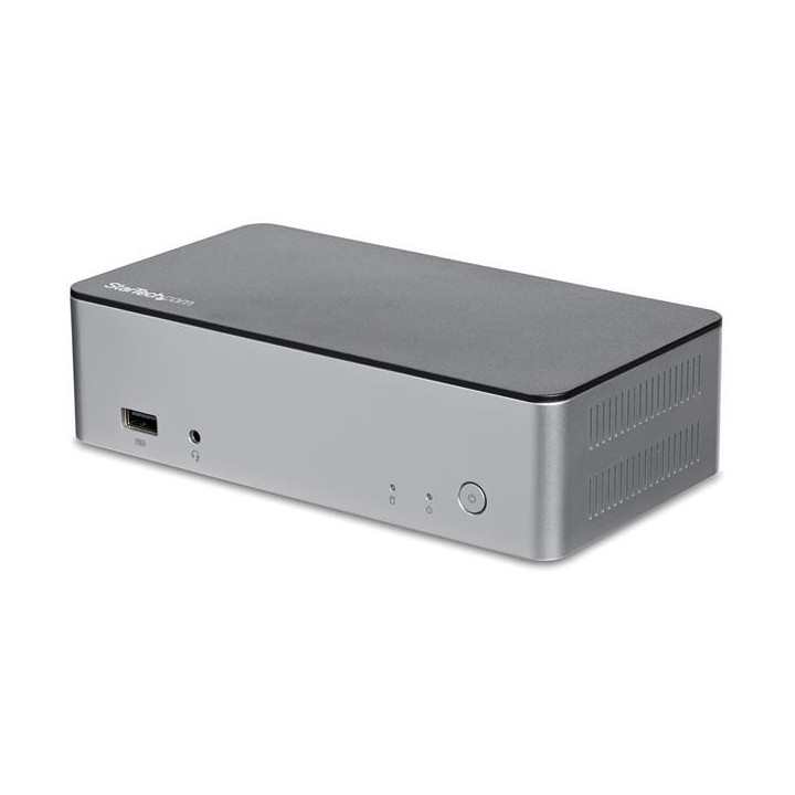 StarTech.com Station d'accueil USB-C double affichage DisplayPort - Baie de lecteur de disque dur/SSD SATA de 2,5 pouces - MST 