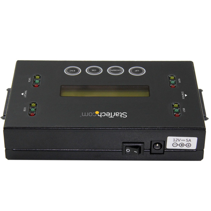 StarTech.com Duplicateur et Effaceur de Disque Dur Autonome 1:1, Cloneur et Effaceur de HDD/SSD SATA et de Clé USB, Écran LCD