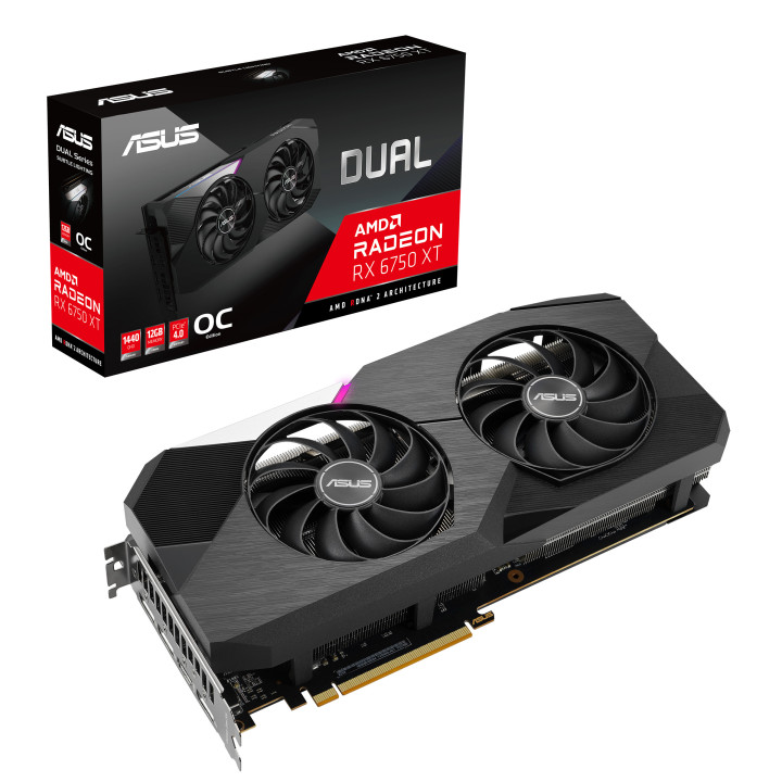 ASUS Dual -RX6750XT-O12G AMD Radeon RX 6750 XT 12 Go GDDR6