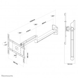 Neomounts FPMA-HAW050 Support mural pour écran médical 10-40" - orientable