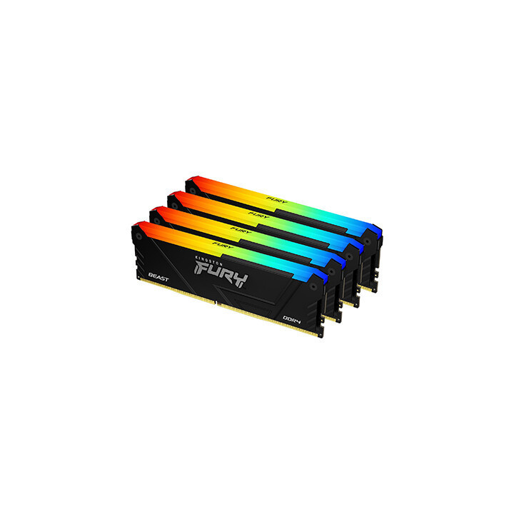 Kingston Technology FURY Beast 64GB 3200MT/s DDR4 CL16 DIMM (Kits de 4) 1Gx8 RGB