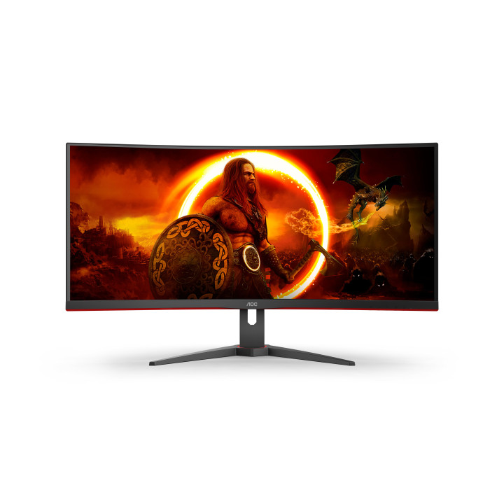 AOC G2 CU34G2XE/BK LED display 86,4 cm (34") 3440 x 1440 pixels Wide Quad HD LCD Noir, Rouge