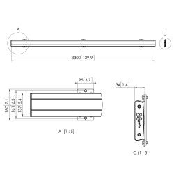 Vogel's PFB 3433 La plaque d'interface 3315 mm argent