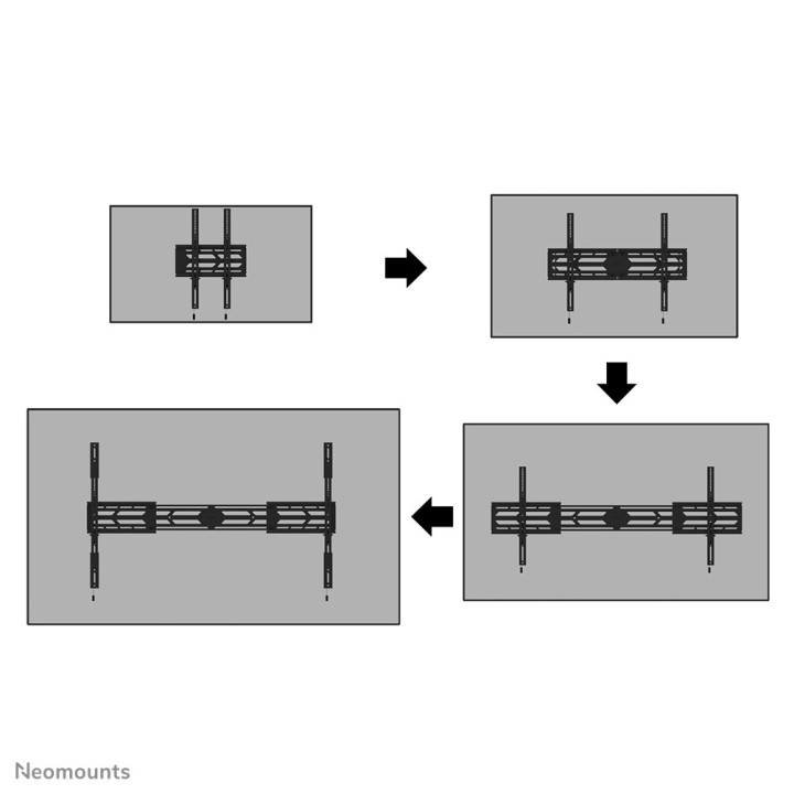 Neomounts WL30S-950BL19 Support mural robuste pour écran 55-110" - fixe - verrouillable - paysage et portrait
