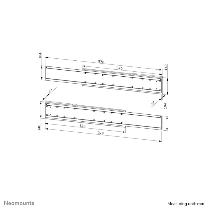 Neomounts ADM-875BL2 Adaptateur double écran 42-65"