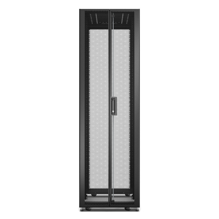 APC FlatPack EasyRack 600mm/42U/1000mm avec toit, panneau latéral, roulettes, noir