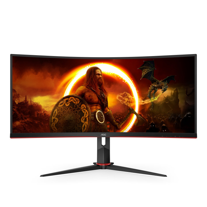 AOC G2 CU34G2/BK LED display 86,4 cm (34") 3440 x 1440 pixels Quad HD Noir, Rouge