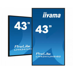iiyama LH4341UHS-B2 Écran d'affichage dynamique 108 cm (42.5") LCD 500 cd/m² 4K Ultra HD Intégré dans le processeur Android
