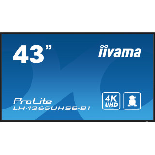 iiyama LH4365UHSB-B1 Écran d'affichage dynamique En forme de kiosk 108 cm (42.5") LED Wifi 800 cd/m² 4K Ultra HD Noir Intégr