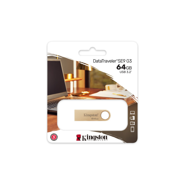 Kingston Technology DataTraveler 64Go 220Mo/s Clé USB 3.2 Gen 1 Métal SE9 G3