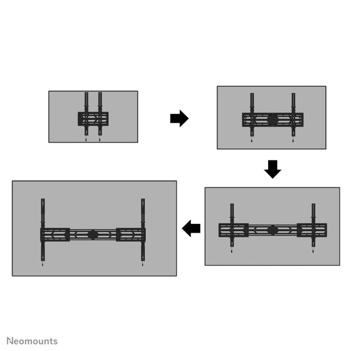 Neomounts WL35S-950BL19 Support mural robuste pour écran 55-110" - inclinable - verrouillable - paysage et portrait