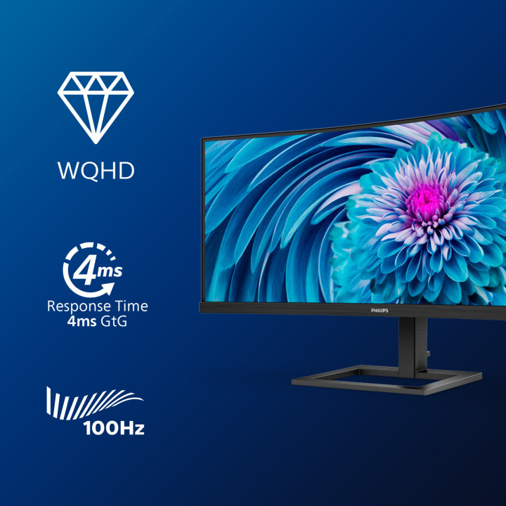 Philips E Line 346E2CUAE/00 écran plat de PC 86,4 cm (34") 3440 x 1440 pixels Wide Quad HD+ LCD Noir
