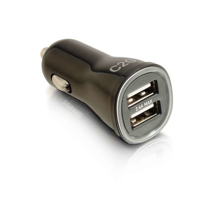 C2G Chargeur voiture intelligent USB 2 ports. sortie 2,4 A