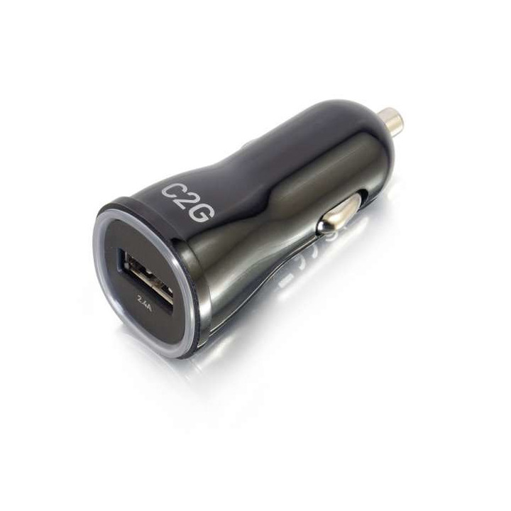 C2G Chargeur voiture USB 1 port USB, sortie 2,4 A
