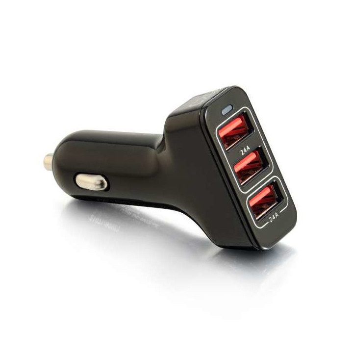 C2G Chargeur voiture intelligent USB 3 ports. sortie 4,8A