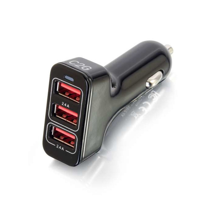 C2G Chargeur voiture intelligent USB 3 ports. sortie 4,8A