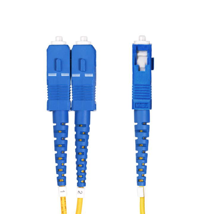 StarTech.com 1m (3.3ft) LC to SC (UPC) OS2 Single Mode Duplex Fiber Optic Cable, 9/125µm, 100G, Bend Insensitive, Low Insertio