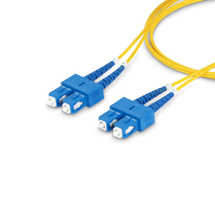 StarTech.com Câble Fibre Optique de 2m Duplex Monomode SC à SC (UPC) OS2, 9/125µm, 40G/100G, Cordon Fibre Optique, Insensibl