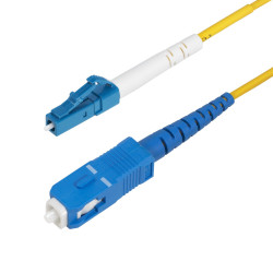 StarTech.com Câble Fibre Optique de 15m Simplex Monomode LC à SC (UPC) OS2, 9/125µm, 40G/100G, Cordon Fibre Optique, Insensi