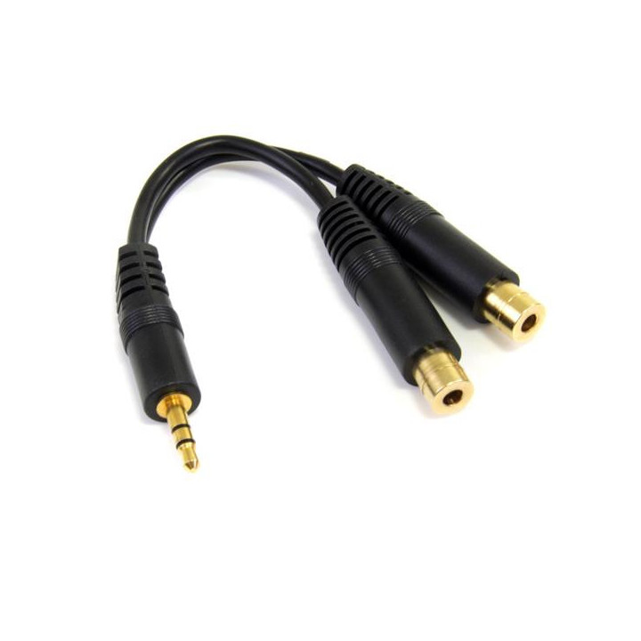 StarTech.com Câble répartiteur stéréo 15 cm - Mâle 3,5 mm vers femelle 2 x 3,5 mm