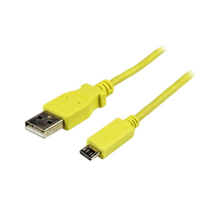StarTech.com Câble de charge /synchronisation mobile USB A vers Micro B slim de 1 m pour smartphone et tablette - M/M - Jaune