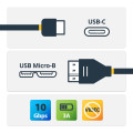 StarTech.com Câble USB-C vers Micro USB-B de 50cm, USB 10Gbps, Cordon de Données, 3A, Câble de Transfert de Données USB C v