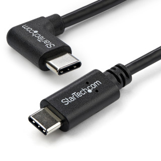 StarTech.com Câble de Charge USB-C de 1m, Coudé à Droite, Charge et Synchronisation, 60W (3A) PD, Câble de Charge USB 2.0 p