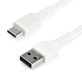 StarTech.com Câble de Charge Rapide USB-A vers USB-C de 1m, Robuste, Charge et Synchronisation, 3A, USB 2.0, Gaine TPE Blanche