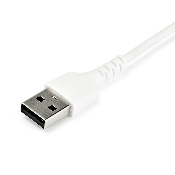 StarTech.com Câble de Charge Rapide USB-A vers USB-C de 1m, Robuste, Charge et Synchronisation, 3A, USB 2.0, Gaine TPE Blanche