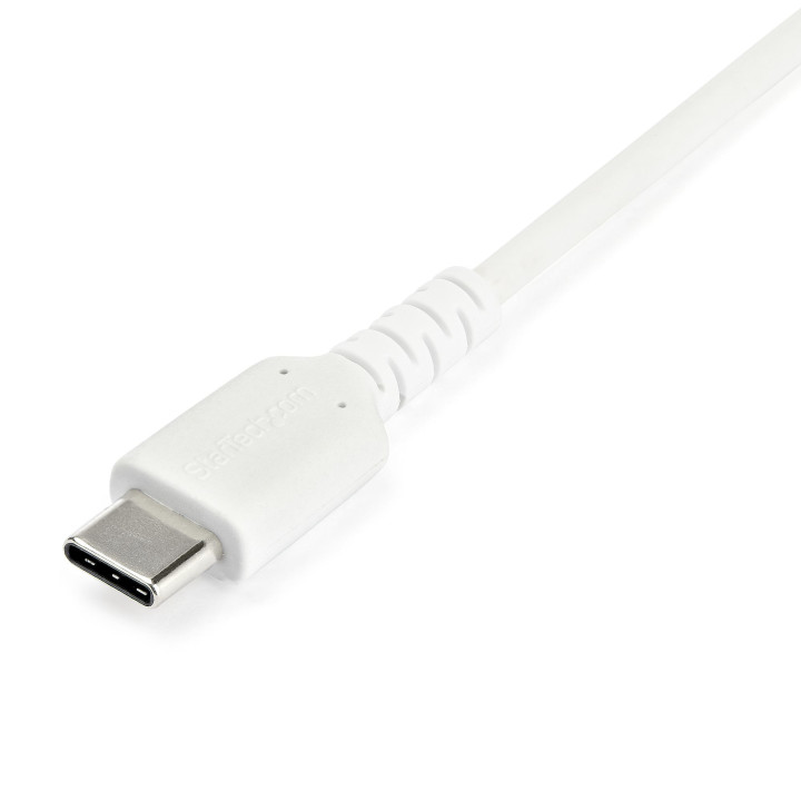 StarTech.com Câble de Charge Rapide USB-A vers USB-C de 1m, Robuste, Charge et Synchronisation, 3A, USB 2.0, Gaine TPE Blanche