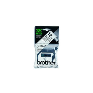 Brother Labelling Tape - 12mm, Black/White, Blister ruban d'étiquette M