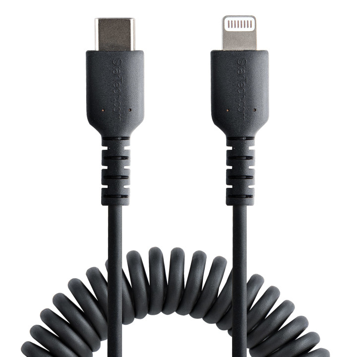 StarTech.com Câble USB-C vers Lightning de 50cm - Adaptateur USB C vers Lightning Noir Certifié Mfi, Gaine Durable en TPE - C
