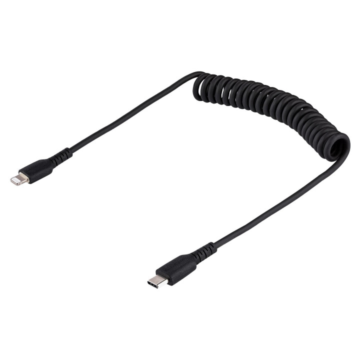 StarTech.com Câble USB-C vers Lightning de 50cm - Adaptateur USB C vers Lightning Noir Certifié Mfi, Gaine Durable en TPE - C