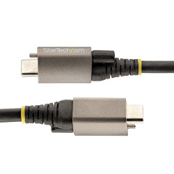 StarTech.com Câble USB-C de 50cm, Verouillage par Vis Supérieure, USB 10Gbps, 100W (5A) Power Delivery, 8K 60Hz/4K 144Hz DP A