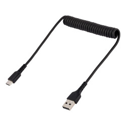 StarTech.com Câble de Charge Rapide USB-A vers USB-C de 50cm, Robuste, Spiralé, Charge et Synchronisation, 3A, USB 2.0, Gaine
