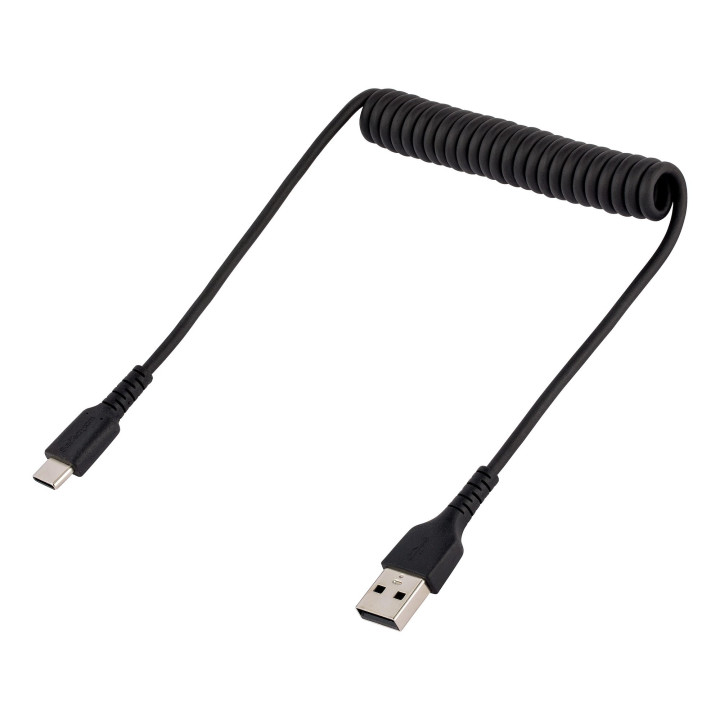 StarTech.com Câble de Charge Rapide USB-A vers USB-C de 50cm, Robuste, Spiralé, Charge et Synchronisation, 3A, USB 2.0, Gaine