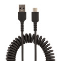 StarTech.com Câble de Charge Rapide USB-A vers USB-C de 50cm, Robuste, Spiralé, Charge et Synchronisation, 3A, USB 2.0, Gaine