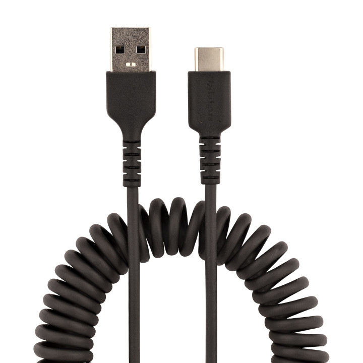 StarTech.com Câble de Charge Rapide USB-A vers USB-C de 50cm, Robuste, Spiralé, Charge et Synchronisation, 3A, USB 2.0, Gaine