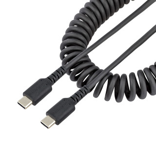 StarTech.com Câble de Charge Rapide USB-C de 50cm, Robuste, Spiralé, Charge et Synchronisation, 3A, USB 2.0, Gaine TPE et Fib