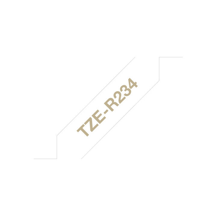 Brother TZE-R234 ruban d'étiquette Doré sur blanc