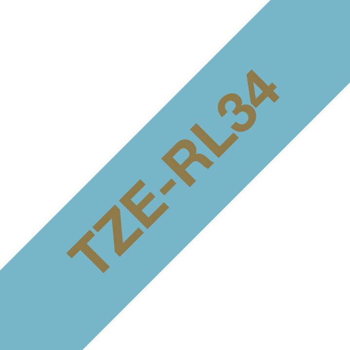 Brother TZE-RL34 ruban d'étiquette Gold on blue