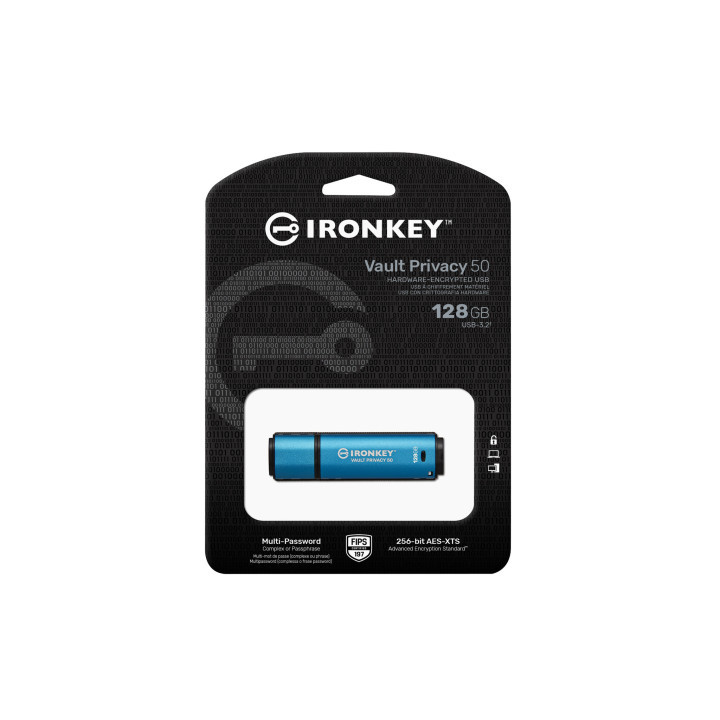 Kingston Technology IronKey 128Go Vault Privacy 50 chiffrée AES-256, FIPS 197