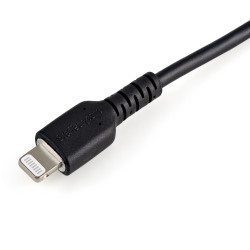 StarTech.com Câble USB-A vers Lightning Noir Robuste 30cm - Câble de Charge/Synchronisation de Type A vers Lightning en Fibre