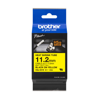 Brother HSE-631E - Gaine thermo-rétractable originale - Noir sur jaune, 11,2mm de large